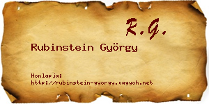 Rubinstein György névjegykártya